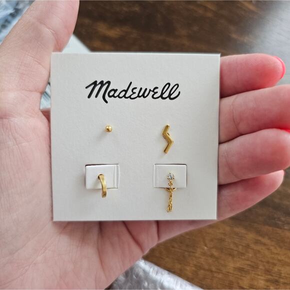 NWT Madewell Zigzag Earring Set - Picture 3 of 3
